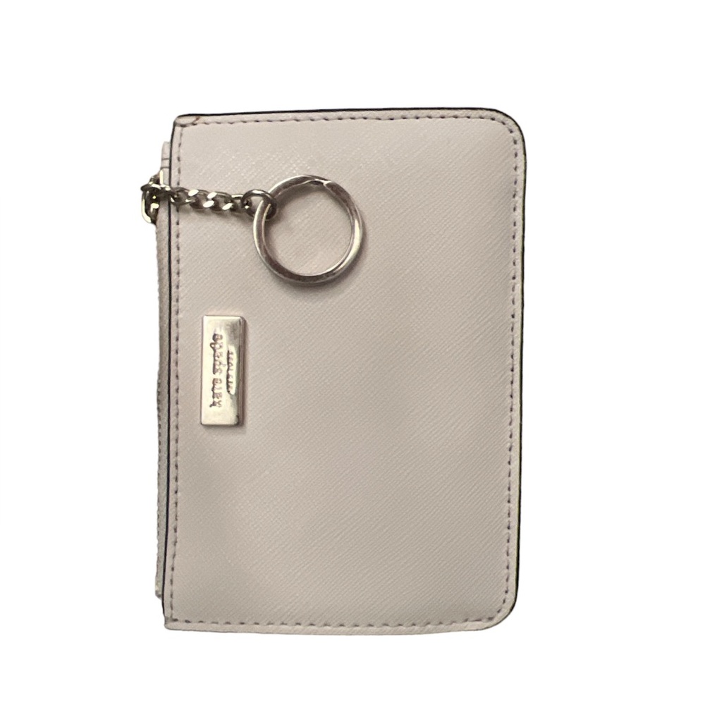 Kate Spade light cream and black small coin/card holder with keychain
